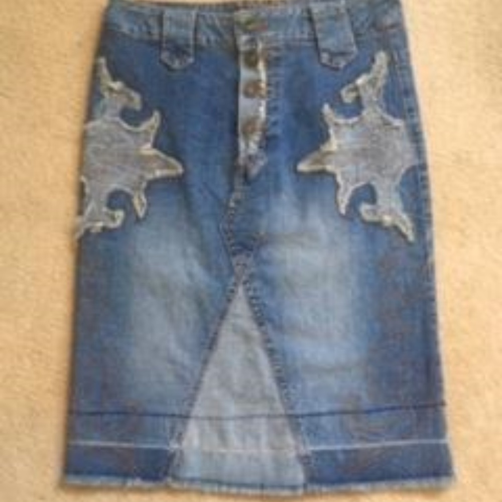 bebe Jean Skirt